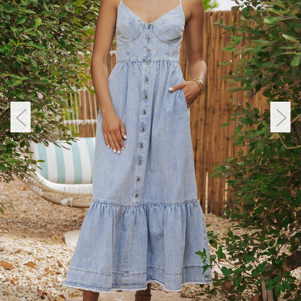 Denim long dress - small